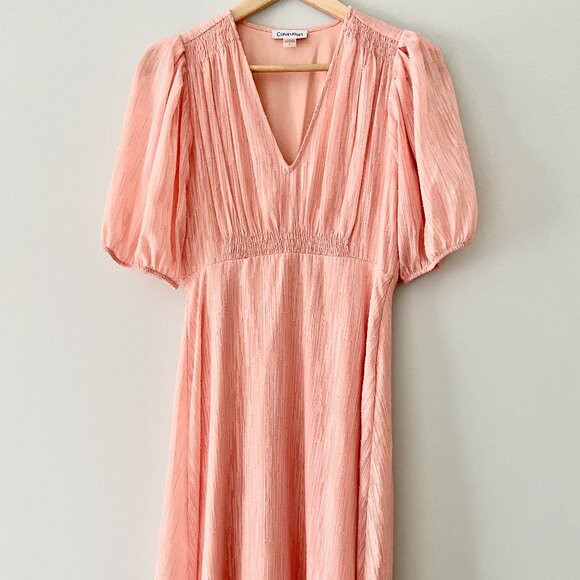 CALVIN KLEIN Peach Dress - Size 2 - Picture 1 of 7